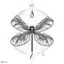heartbeat flatline dragonfly tattoo design idea