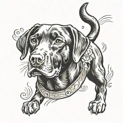 chocolate lab tattoo design idea