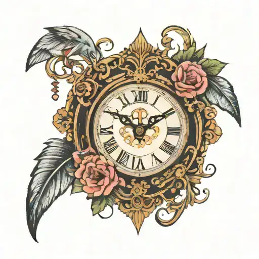 pendulum clock tattoo design idea