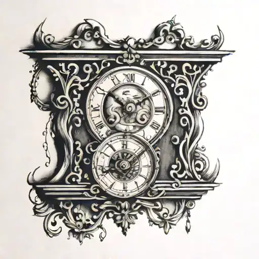 pendulum clock tattoo design idea
