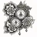 pendulum clock tattoo design idea