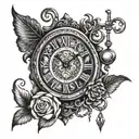pendulum clock tattoo design idea
