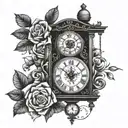 pendulum clock tattoo design idea