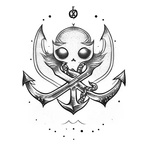 mermaid and anchor tattoo design idea