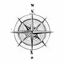 compass with mountains tattoo design idea