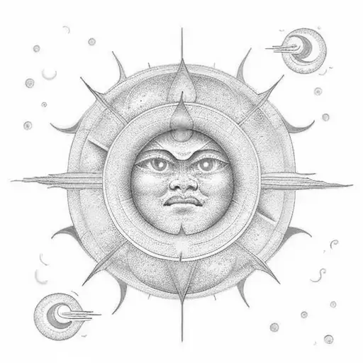 sun and moon conencting with infinity. The sun with rain creates rainbowrainbow tattoo design idea