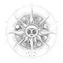 sun and moon conencting with infinity. The sun with rain creates rainbowrainbow tattoo design idea