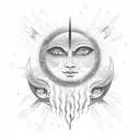 sun and moon conencting with infinity. The sun with rain creates rainbowrainbow tattoo design idea