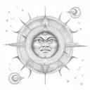 sun and moon conencting with infinity. The sun with rain creates rainbowrainbow tattoo design idea