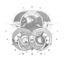 sun and moon conencting with infinity. The sun with rain creates rainbowrainbow tattoo design idea