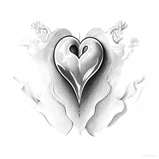 heart with initial tattoo design idea