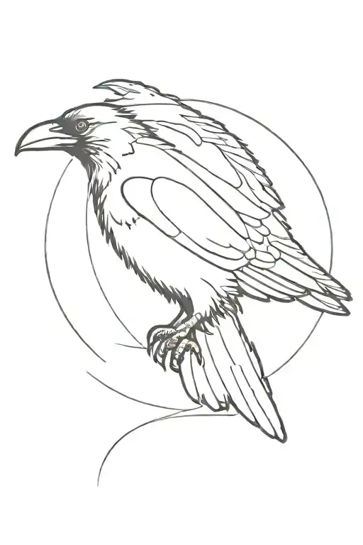 Raven flying tattoo design idea