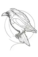 Raven flying tattoo design idea