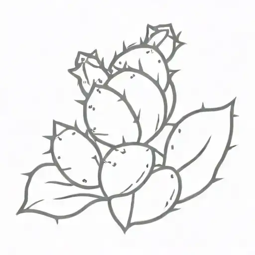 prickly pear cactus tattoo design idea
