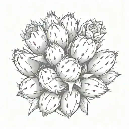 prickly pear cactus tattoo design idea