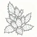 prickly pear written inside surrounded tattoo design idea