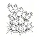 prickly pear written inside surrounded tattoo design idea