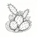 prickly pear written inside surrounded tattoo design idea