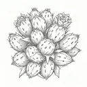 prickly pear cactus tattoo design idea