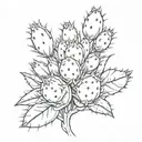 prickly pear cactus tattoo design idea