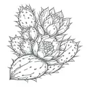 prickly pear cactus tattoo design idea