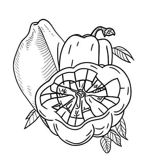 A minimalist tattoo of a bell pepper tattoo design idea