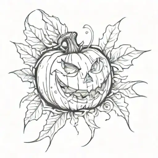 smashed pumpkin broken in pieces   tattoo design idea