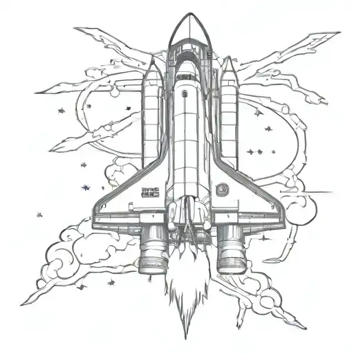 Space shuttle launching tattoo design idea
