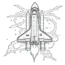Space shuttle launching tattoo design idea