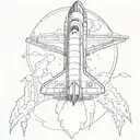 Space shuttle launching tattoo design idea
