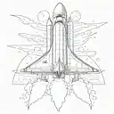 Space shuttle launching tattoo design idea