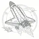 Space shuttle launching tattoo design idea