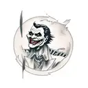 Joker from The Dark Knight in a card, shadowy, depressed  tattoo design idea