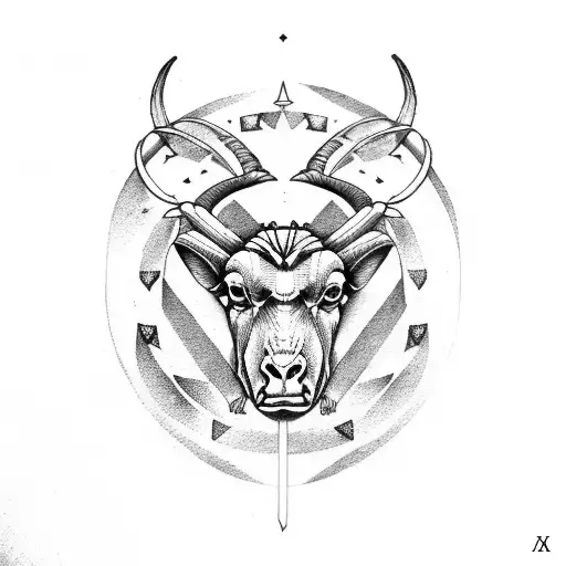 aries, libra, virgo, sagittarius tattoo design idea