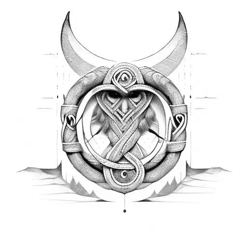 viking bind ruins  tattoo design idea