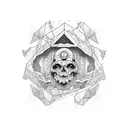 ruin tattoo design idea