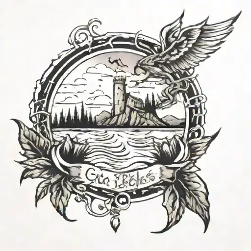 God Bless the Broken Road. on top of an L tattoo design idea