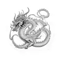 Samurai Dragon Red Sun tattoo design idea