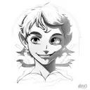 peter pan with rose tattoo design idea