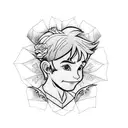 peter pan with rose tattoo design idea