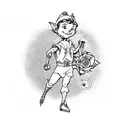 peter pan with rose tattoo design idea