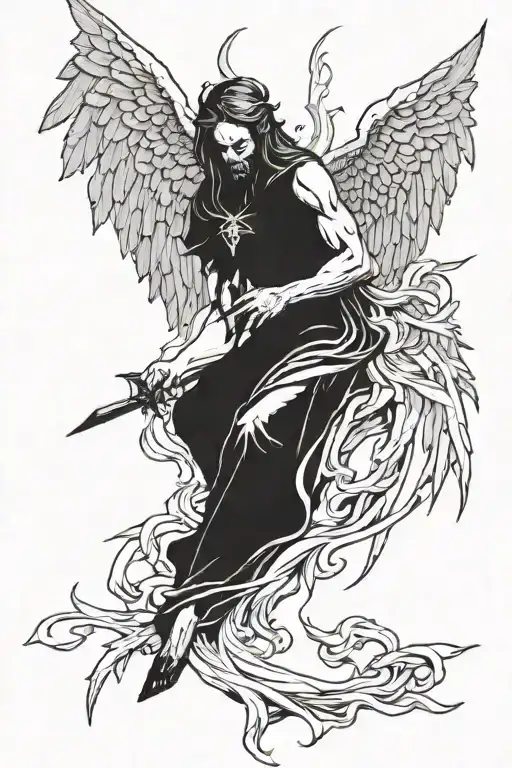 lucifer fallen angel tattoo design idea