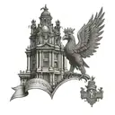 liverpool liverbuilding with liver bird flying tattoo design idea