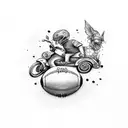 scooter and rugby tattoo design idea