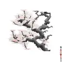 Samurai sitting under cherry blossom tree tattoo design idea