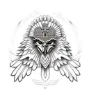 Aztec eagle tattoo design idea