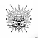 Aztec eagle tattoo design idea