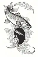 chinook salmon leaping tattoo design idea