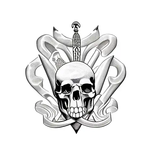 Australian flag with skulls tattoo design idea