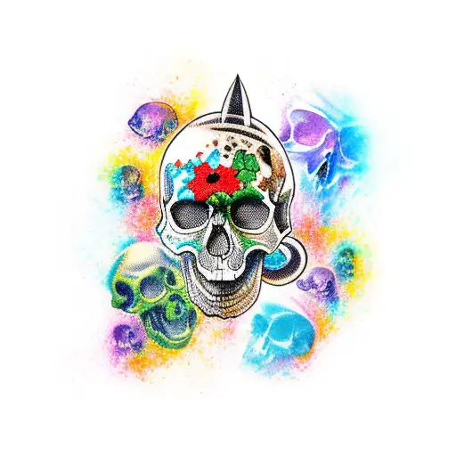 australia skulls  tattoo design idea